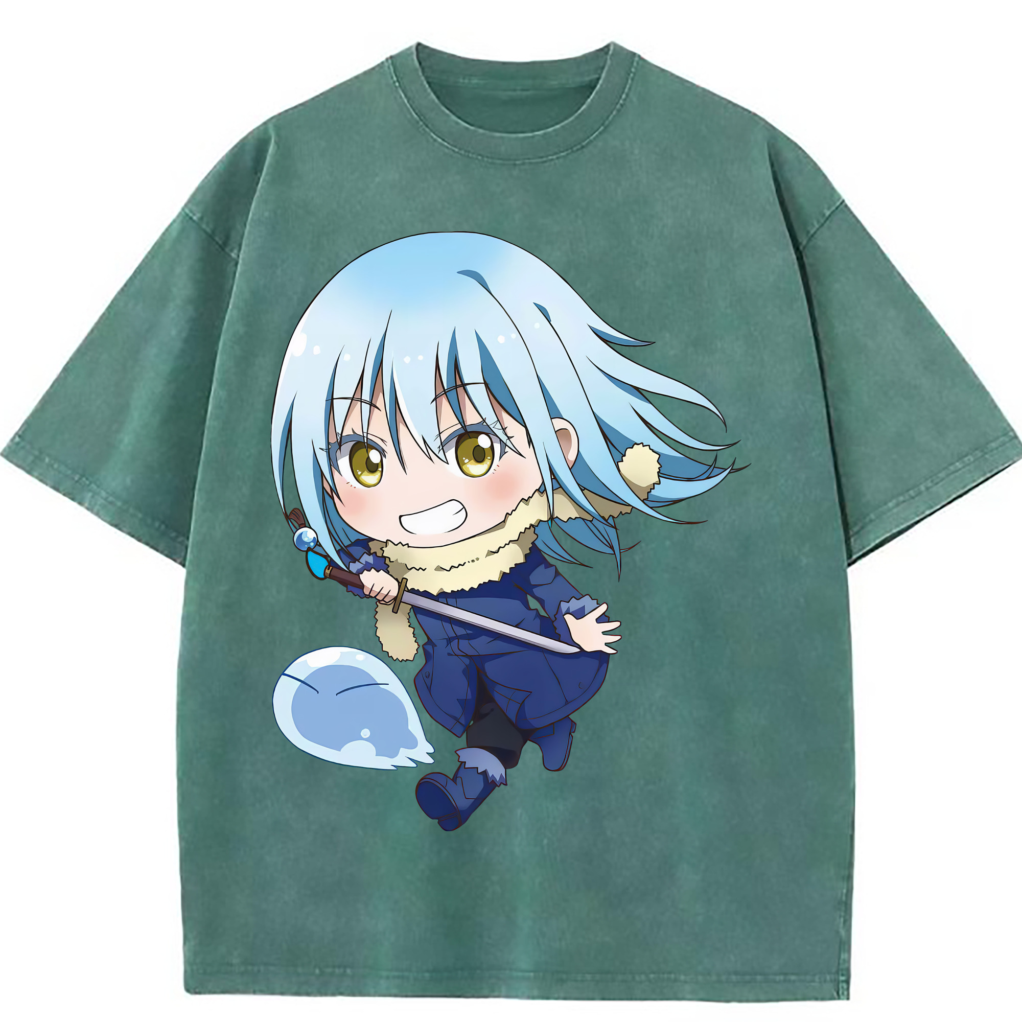 （画像用） 転スラ Regarding Reincarnated to Slime 綿100% ヴィンテージ風 半袖Tシャツ（フロントプリント）